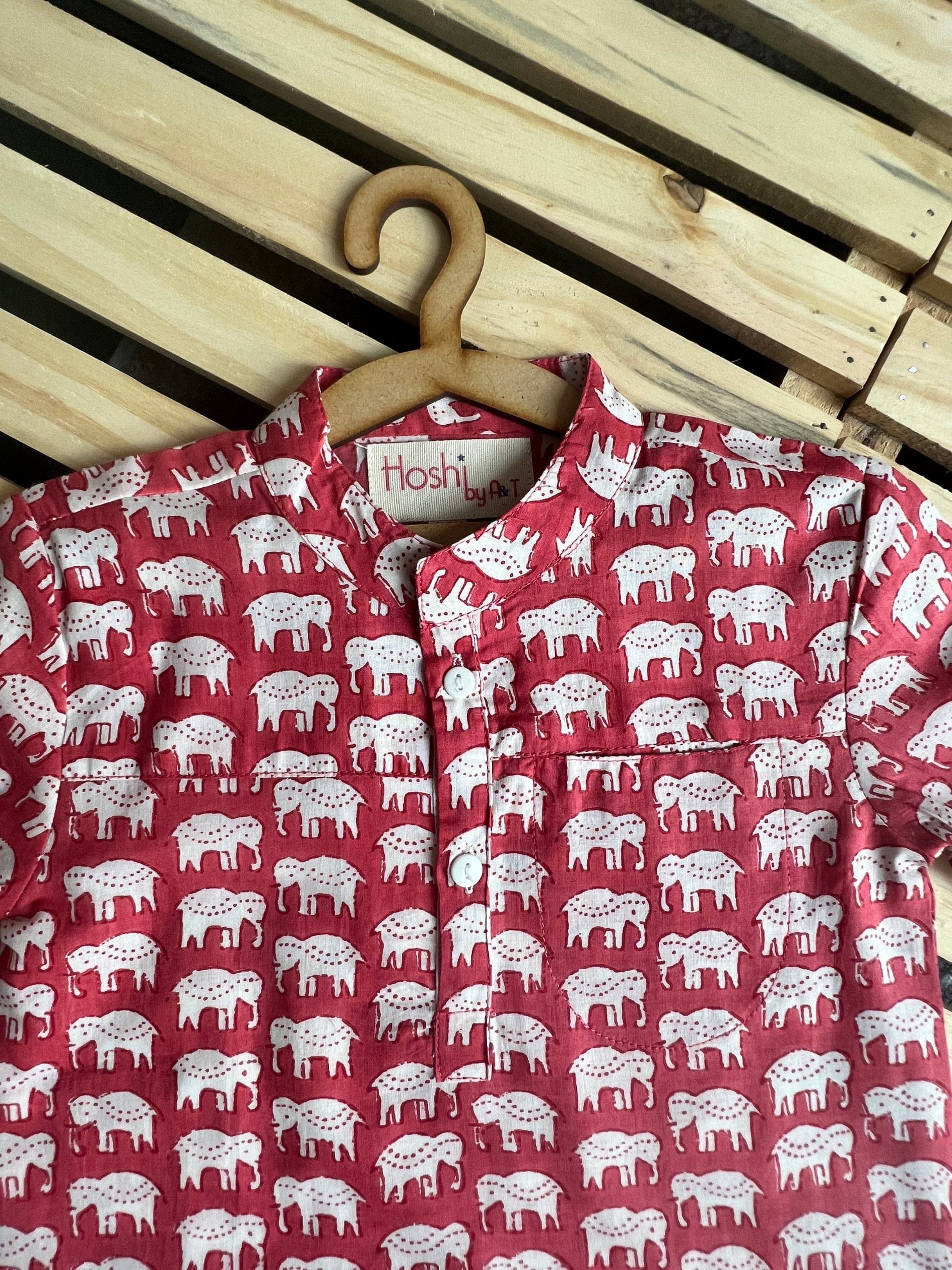 RED ELEPHANT KURTA SHIRT