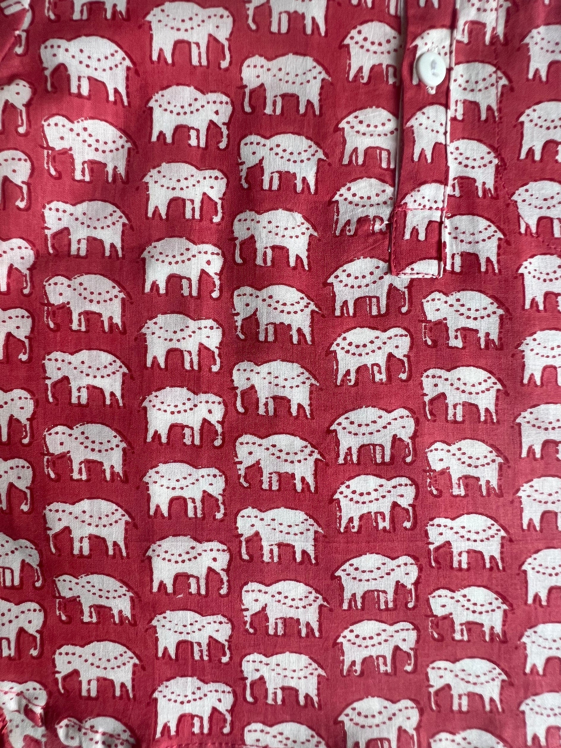 RED ELEPHANT KURTA SHIRT