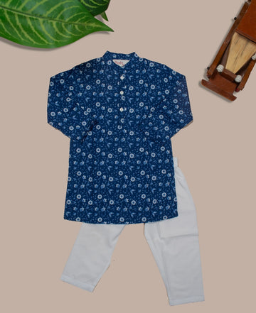 Indigo blooms boys kurta set