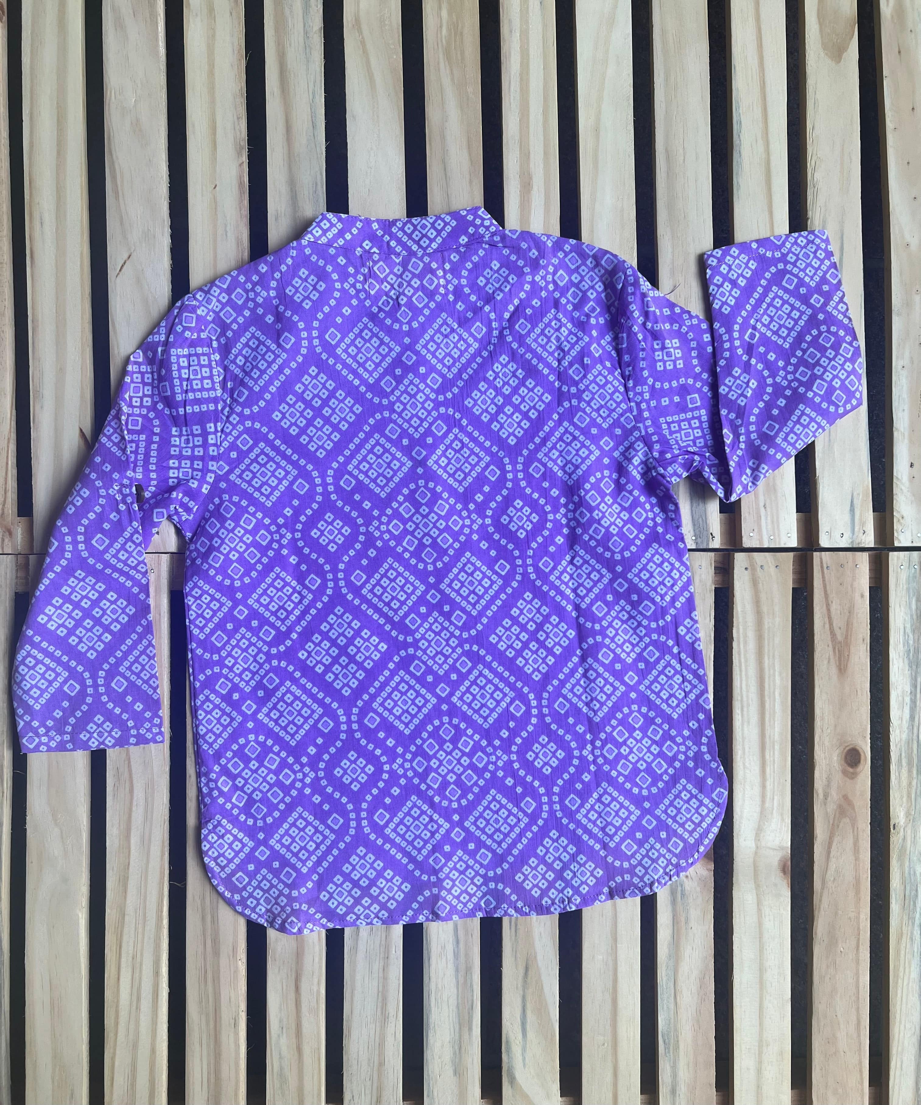 PETAL PLUM PRINT KURTA SHIRT