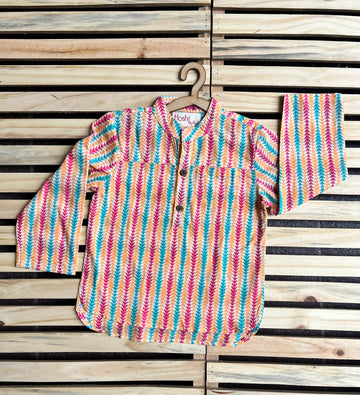 Multicolour arrows kurta shirt