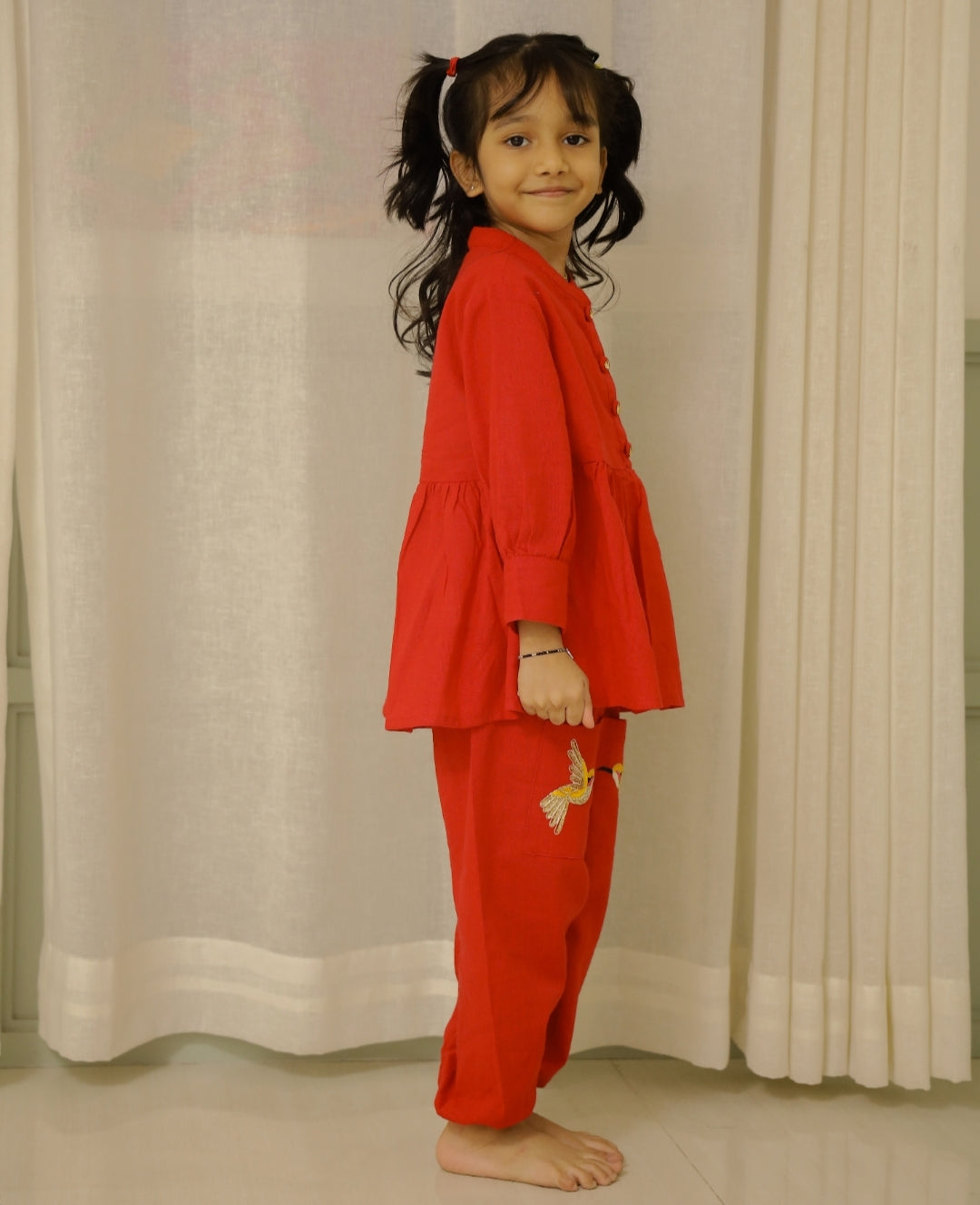 Red Sparrow Peplum Set