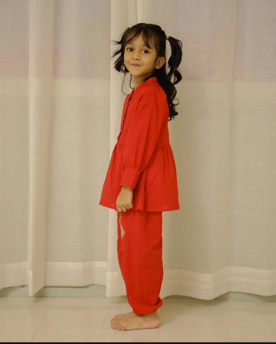 Red Sparrow Peplum Set