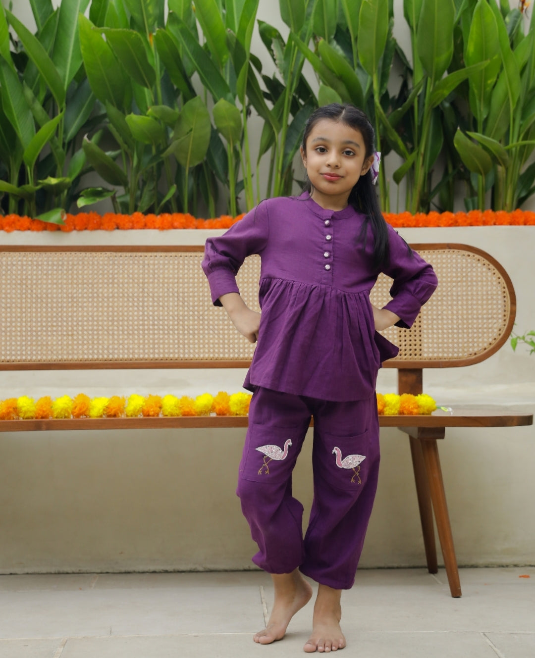 Flamingo Charm Peplum Set