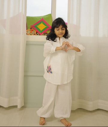 White Lurex Sibling Set