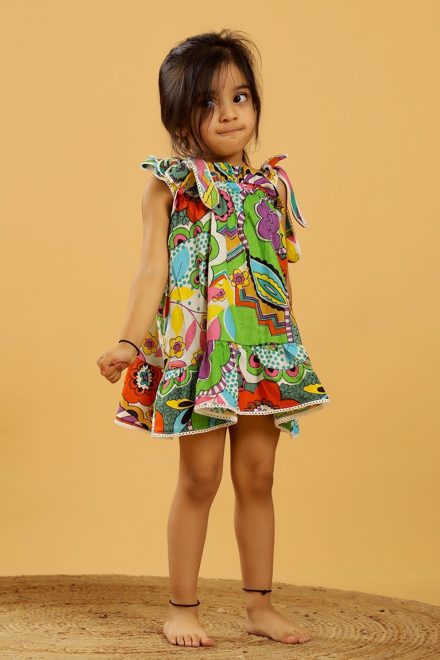 MULTICOLOR PINAFORE FROCK