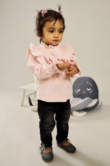 Oh So Pink Corduroy Ruffled Top