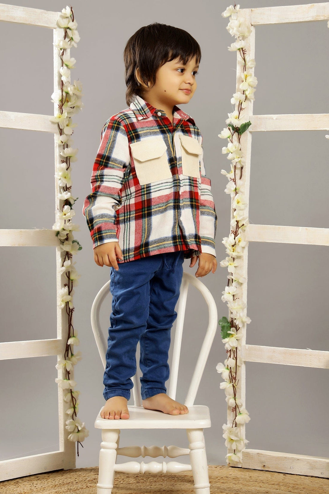 Red White Checked Cotswool Full sleeves Shirt