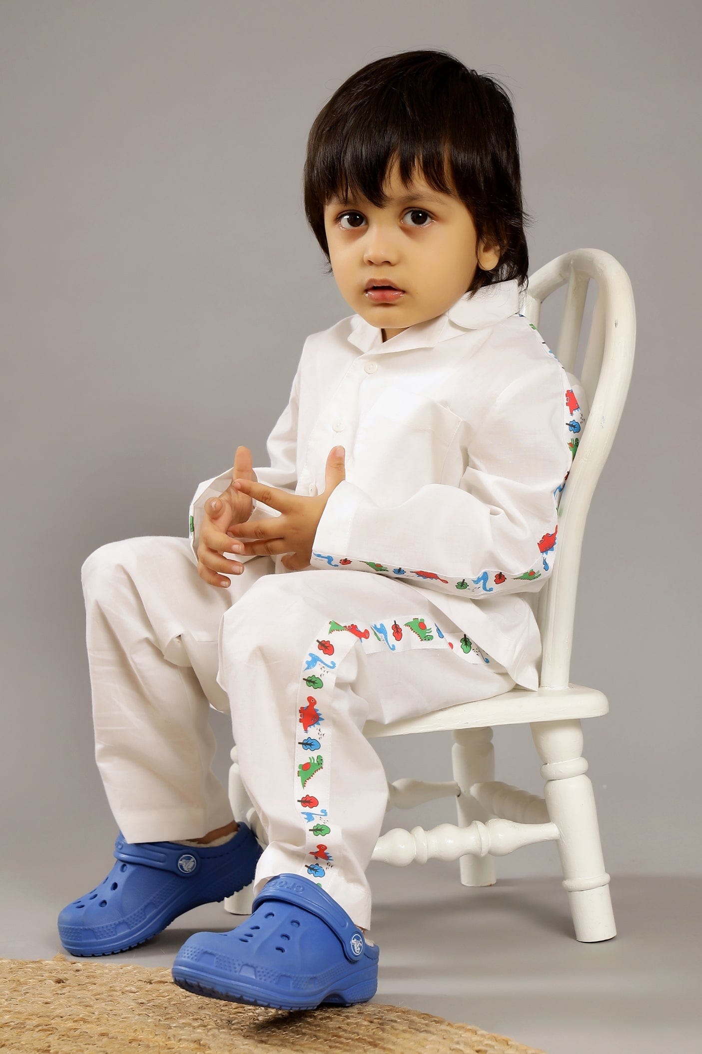 Milky White Dino Unisex Co-ord set