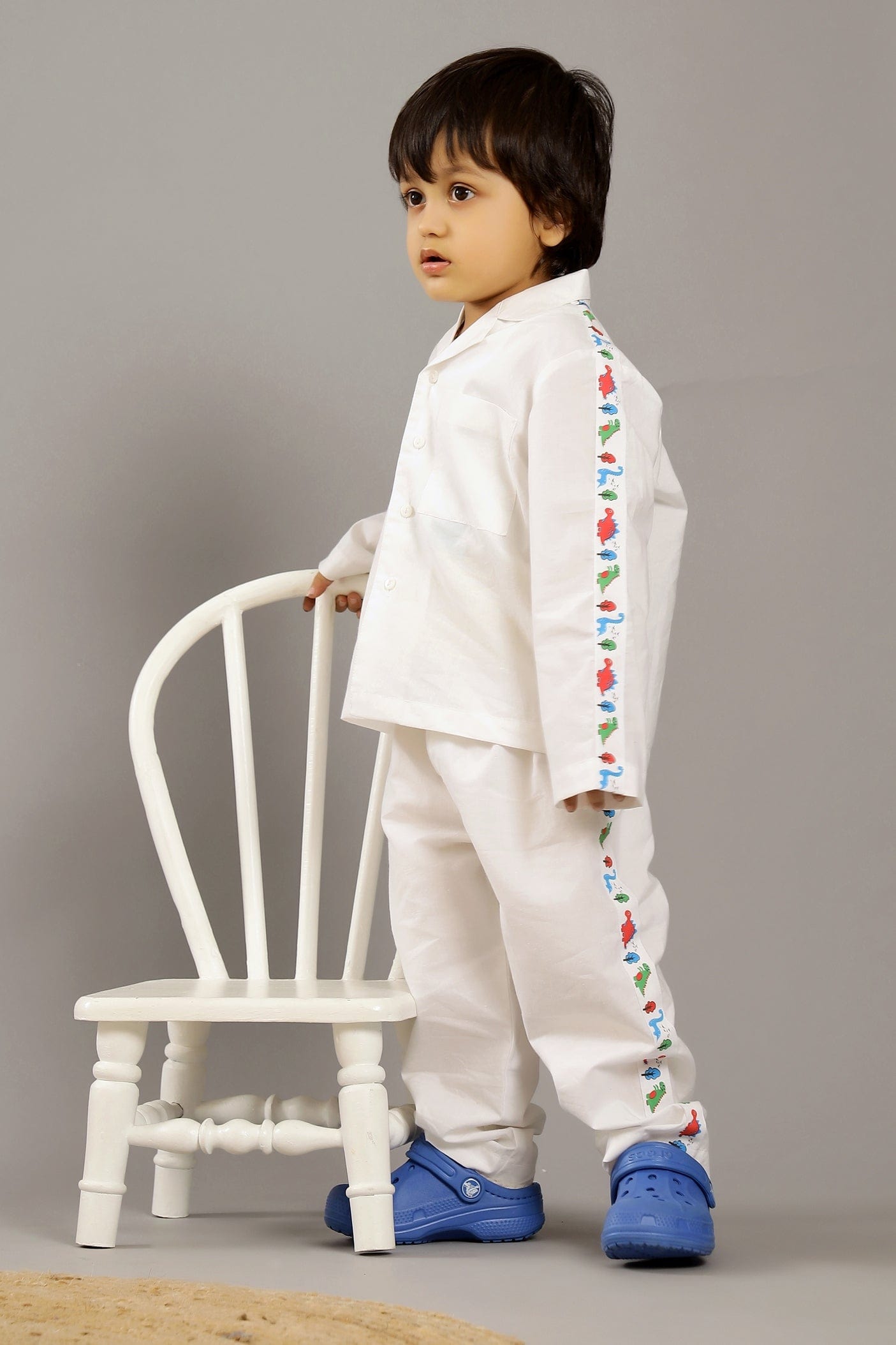 Milky White Dino Unisex Co-ord set