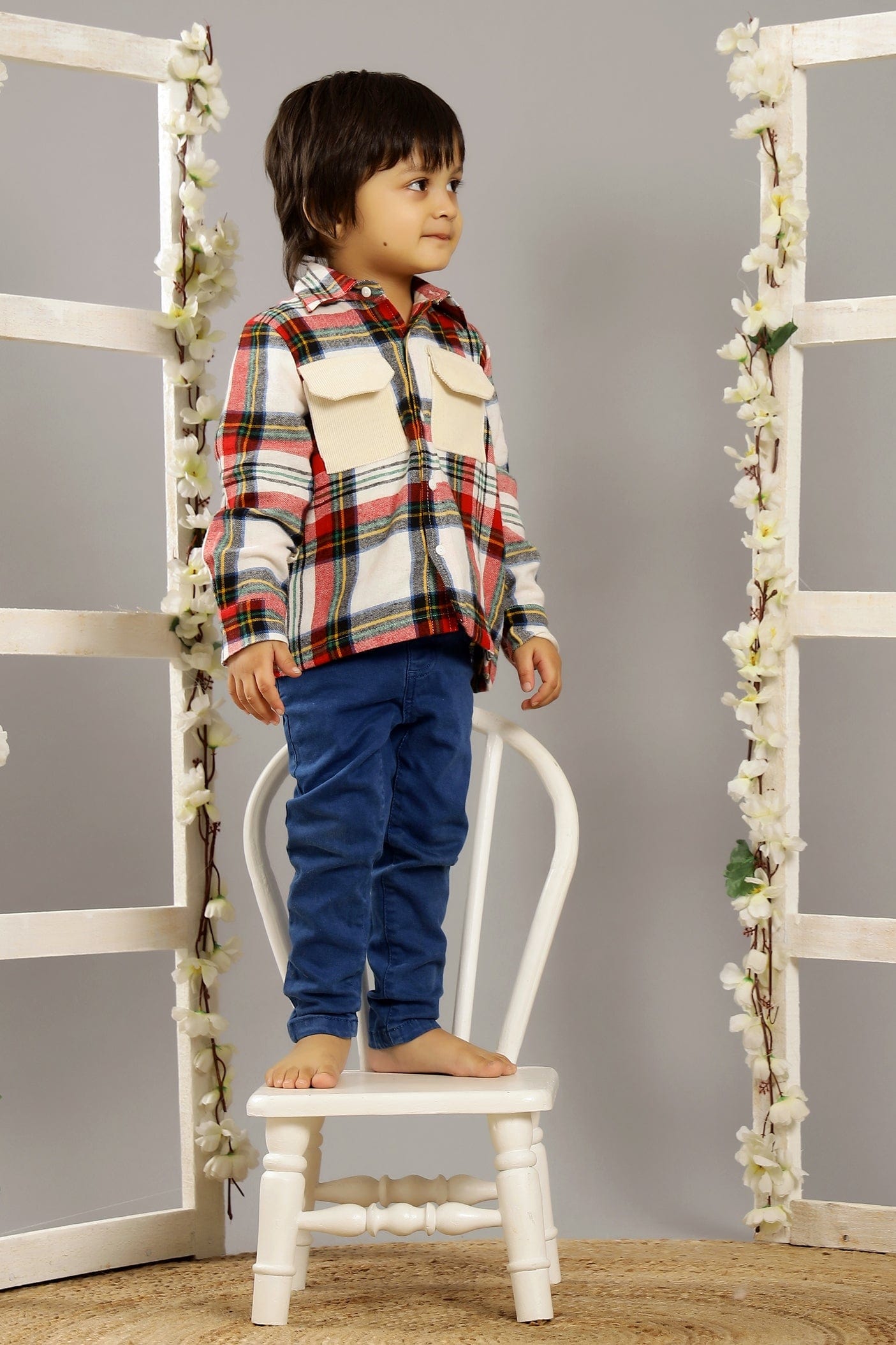 Red White Checked Cotswool Full sleeves Shirt