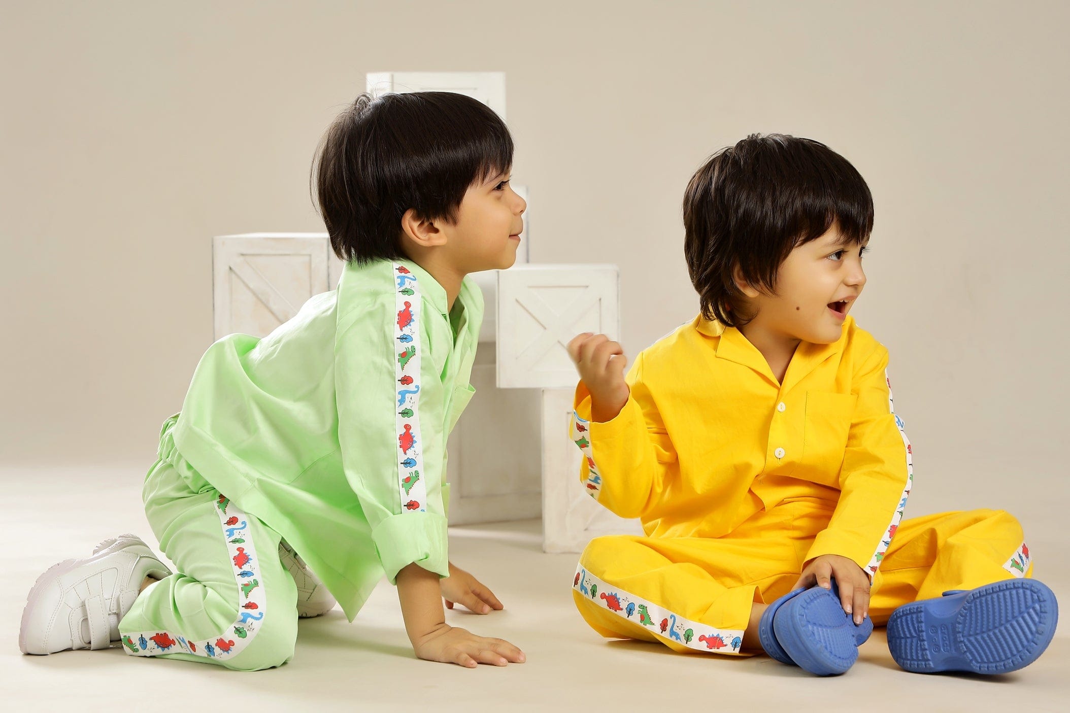 Yellow Sunny Side Dino Unisex Co-ord Set