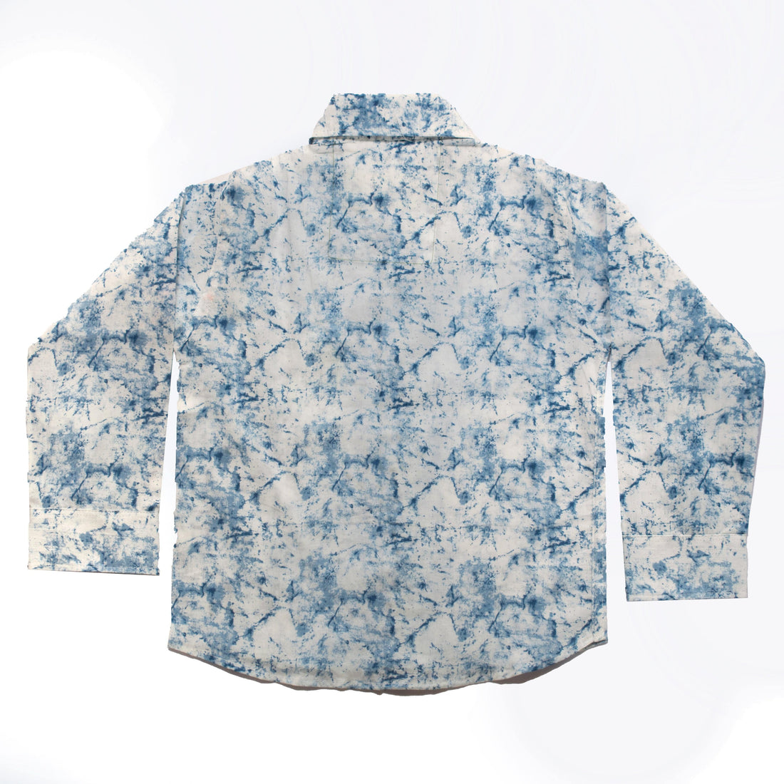 Blue and white Shibori print Kids Wear full sleeves cotton shirt