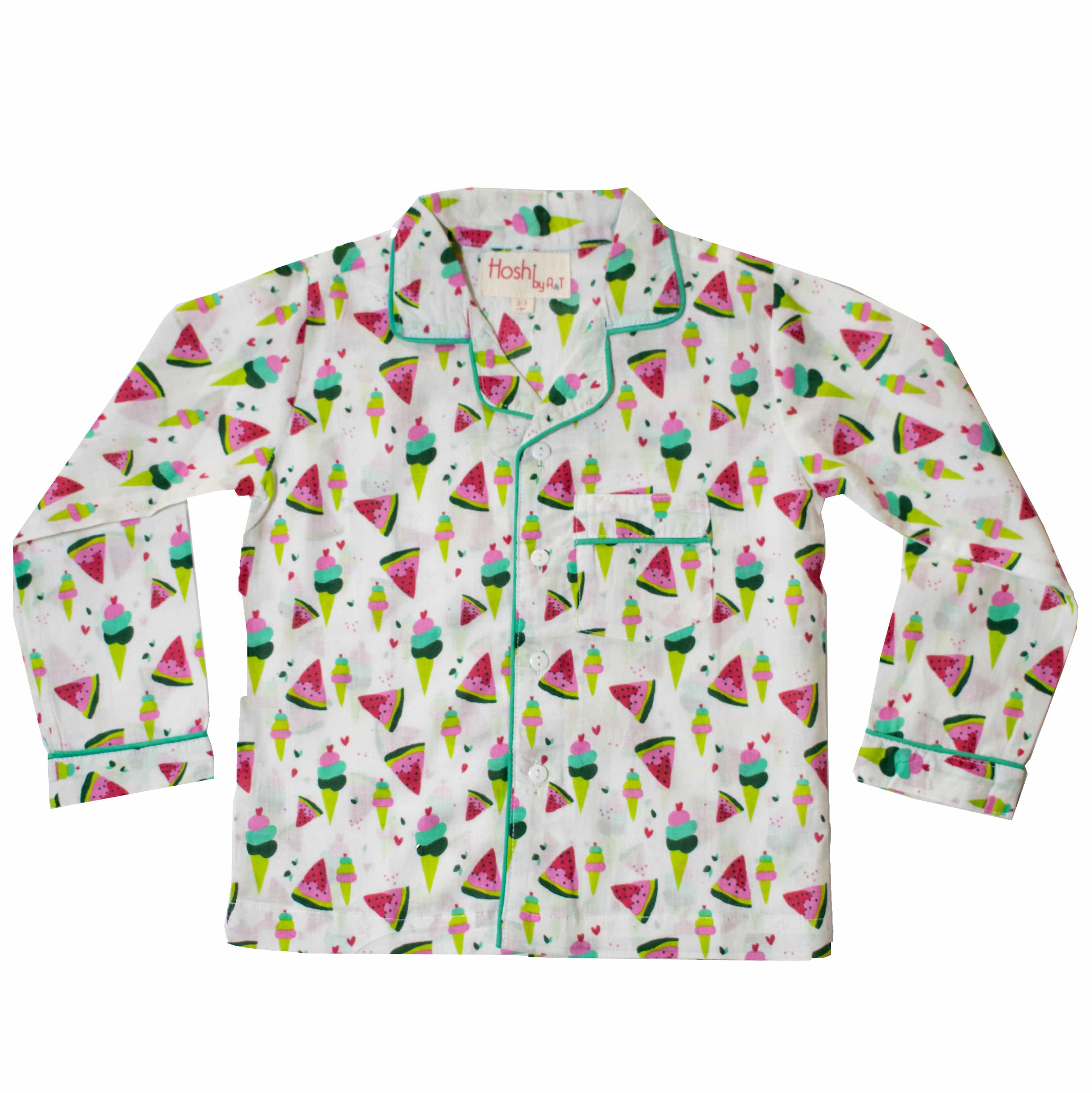 Watermelon ice cream night suit Kids 100%Cotton