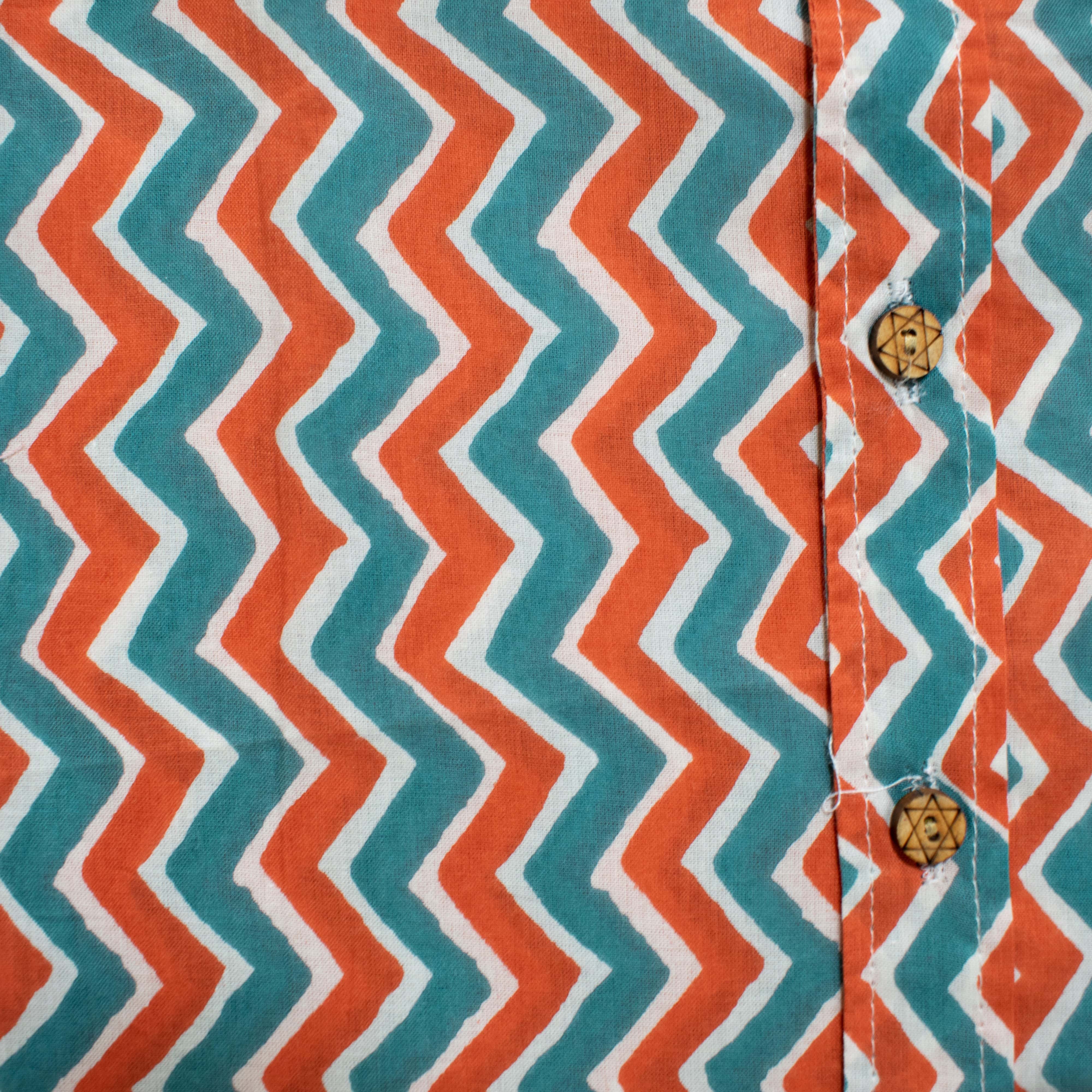 Red and airforce blue full sleeves shirt