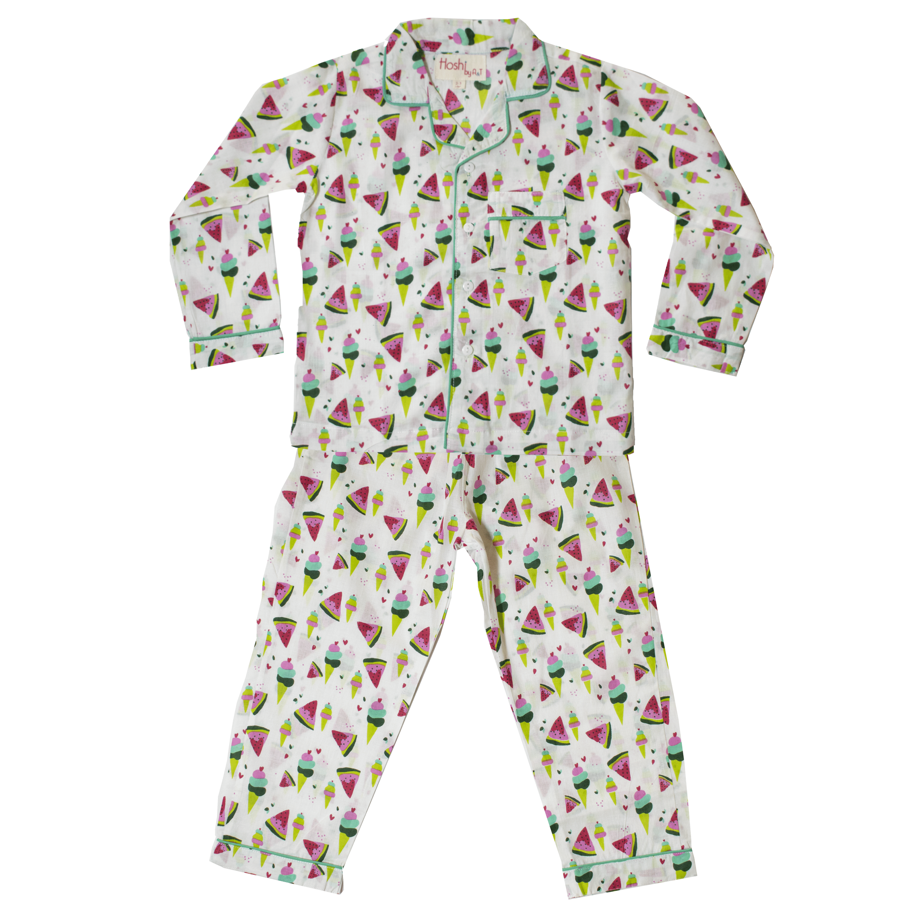 Watermelon ice cream night suit Kids 100%Cotton