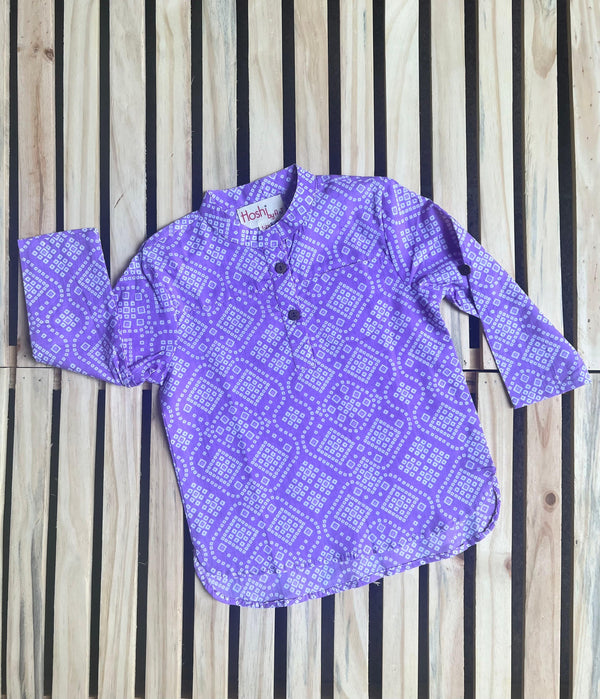 PETAL PLUM PRINT KURTA SHIRT