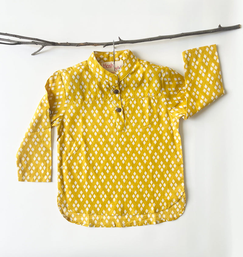 DIAMOND YELLOW KURTA SHIRT