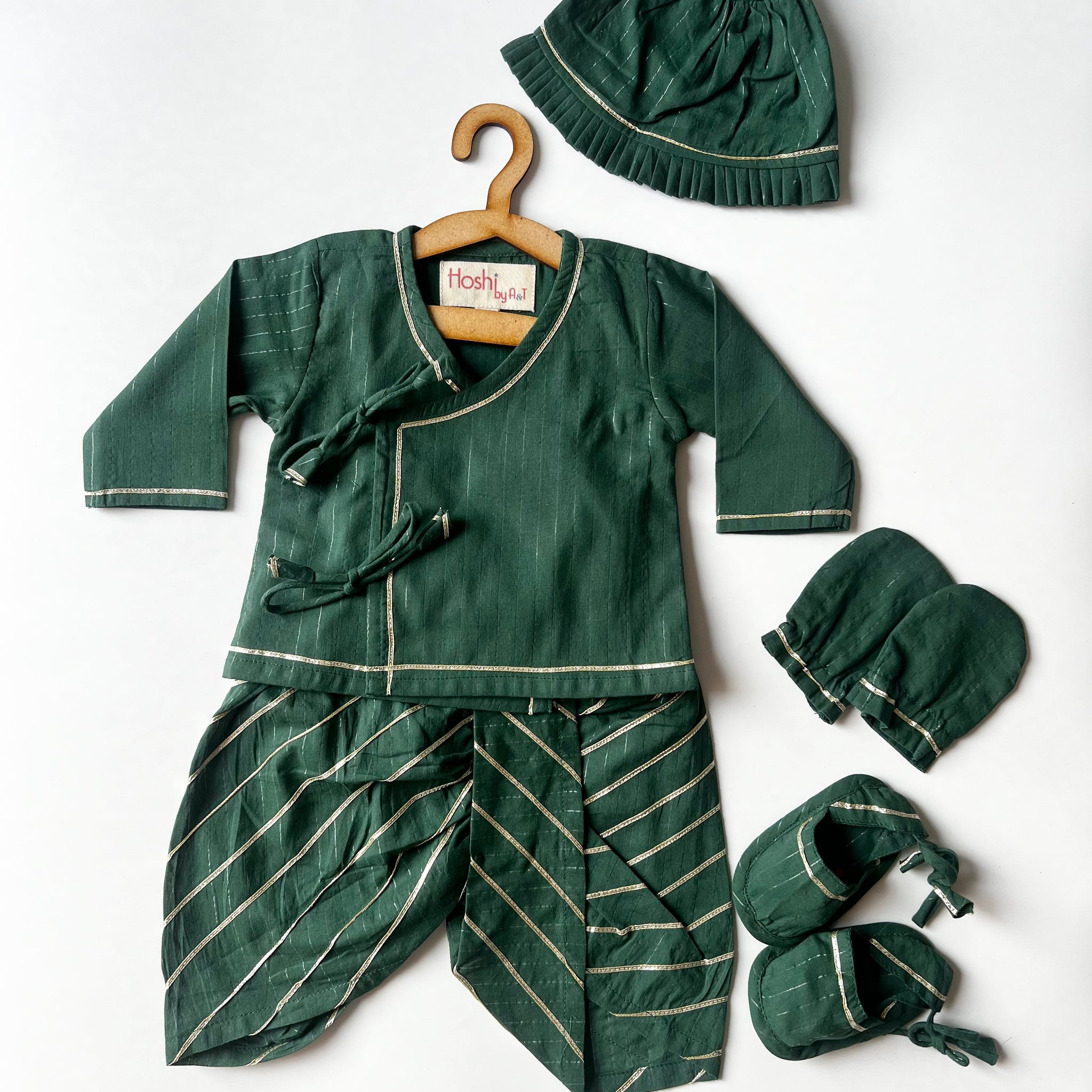 New born Green Jamna set