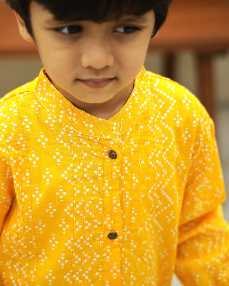 Yellow Bandhani Sherwani