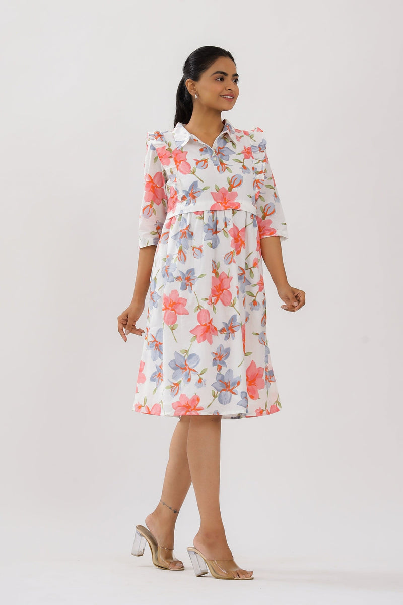 White Lily Maternity Midi Dress