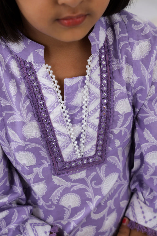 lilac floral kurti salwar