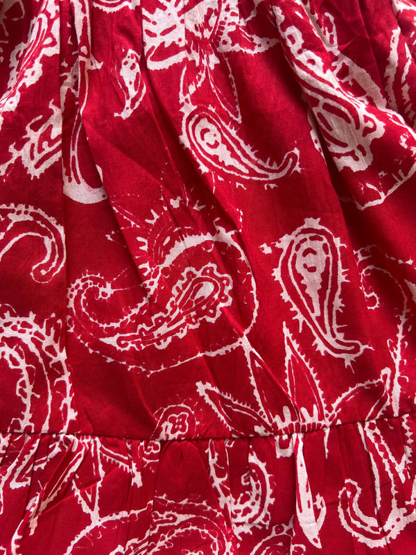 Paisley Charm Red Pinafore Frock