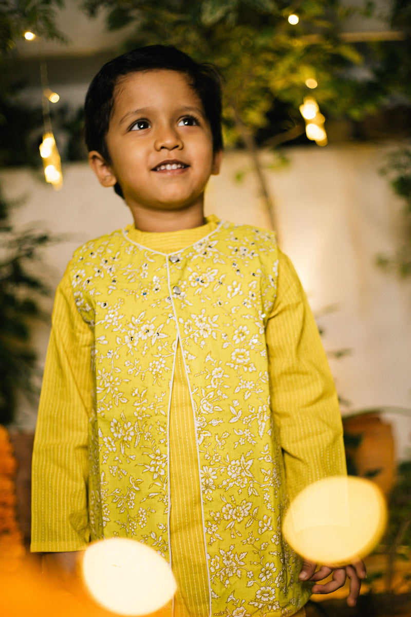 Jasmine Yellow Kurta Jacket set