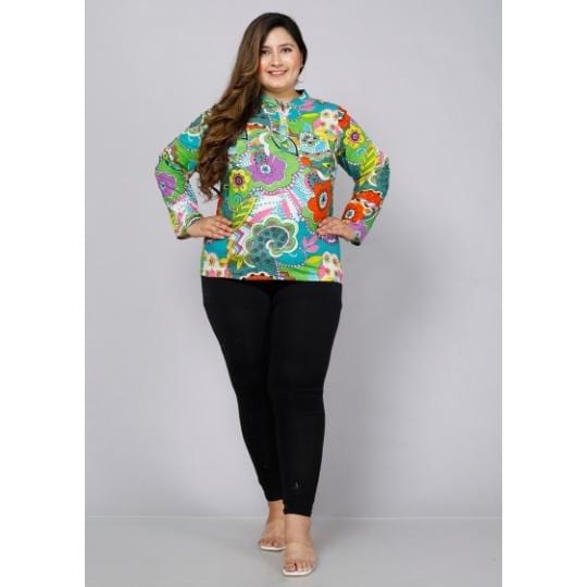 Multicolor Abstract Maternity Top