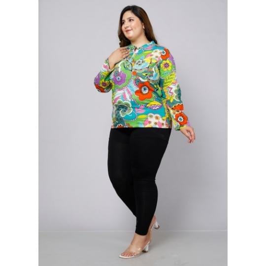 Multicolor Abstract Maternity Top