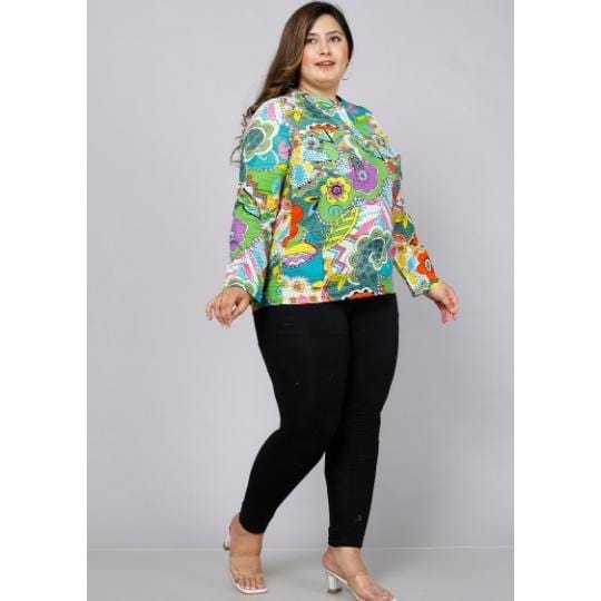 Multicolor Abstract Maternity Top