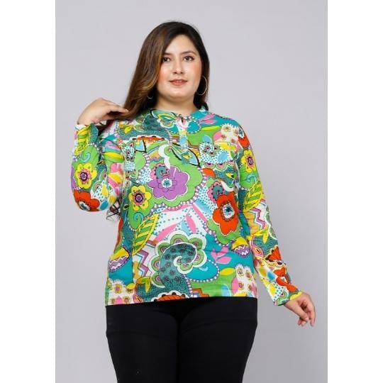 Multicolor Abstract Maternity Top