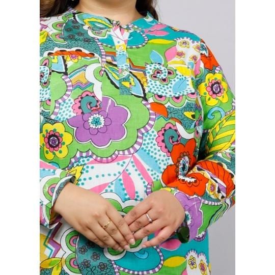 Multicolor Abstract Maternity Top