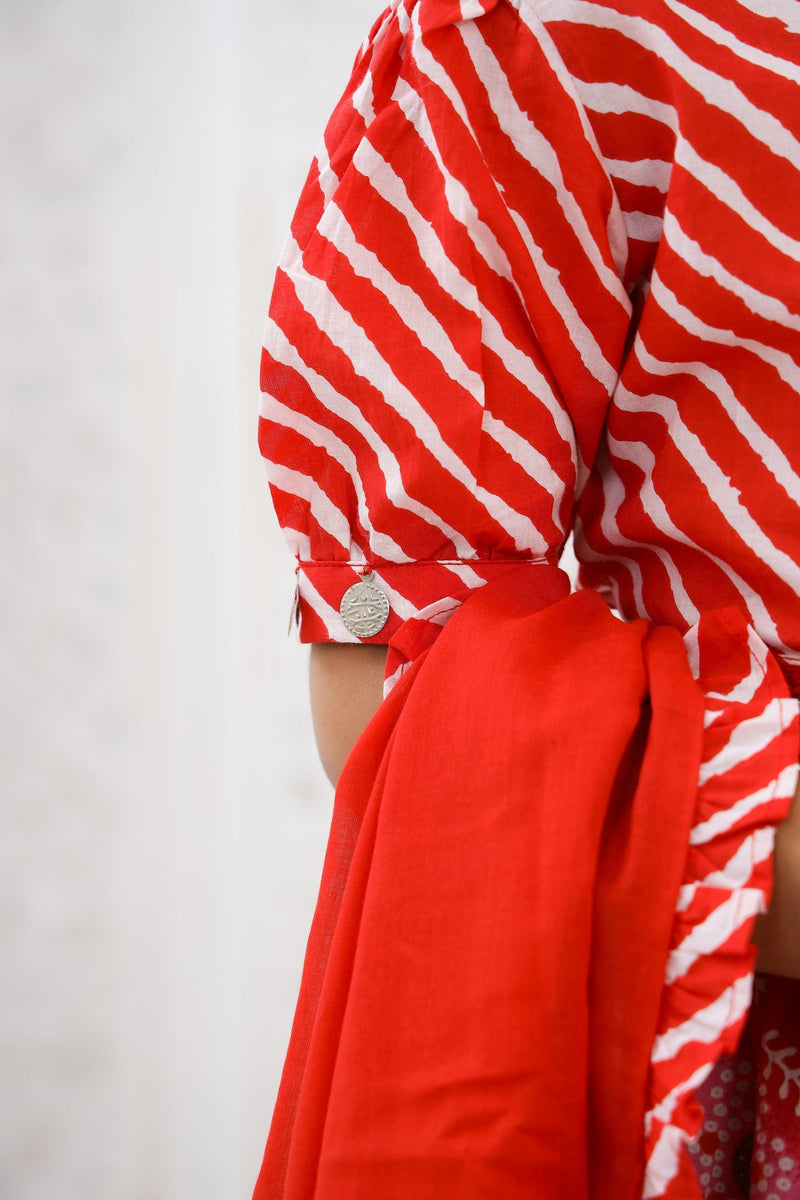 Red Lehriya Lehenga