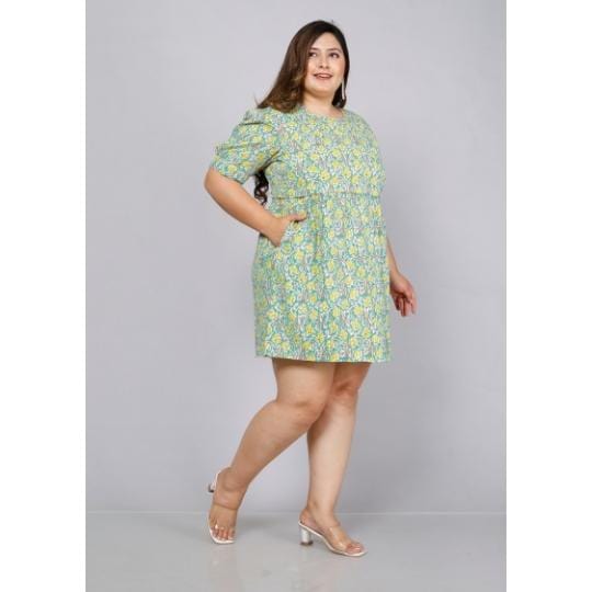 Medium Turquoise Floral Maternity Short Dress