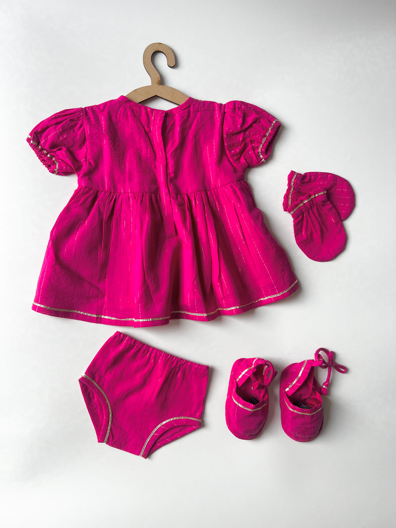 New born Pink Jamna set