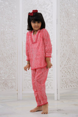 crimson stripes kurti salwar