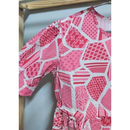 Pink Abstract Maternity Short Dress