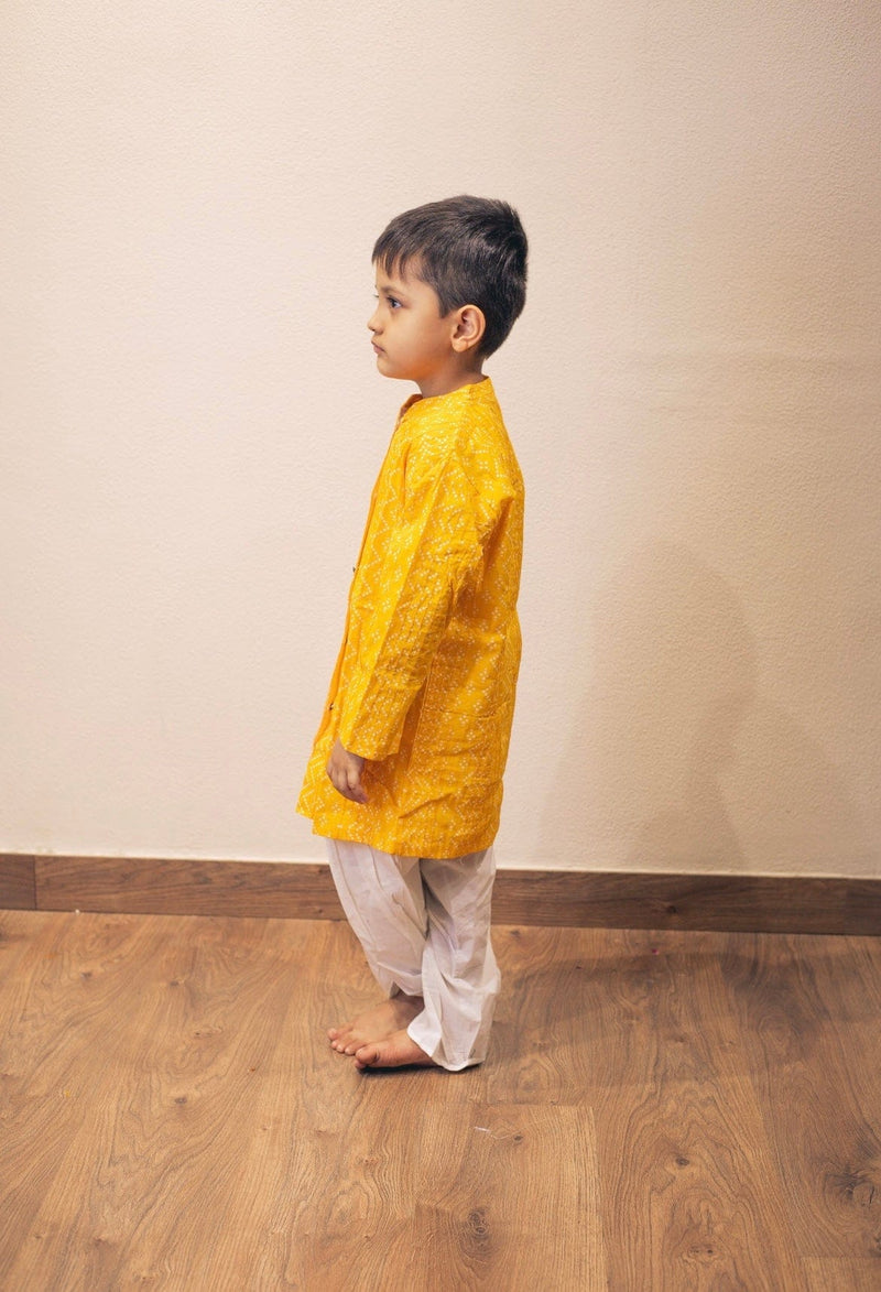 Yellow Bandhani Sherwani