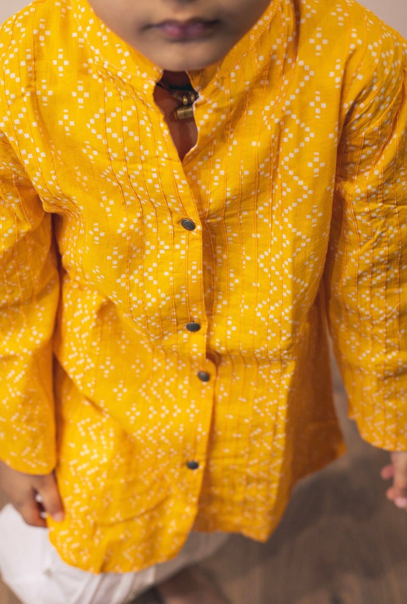 Yellow Bandhani Sherwani