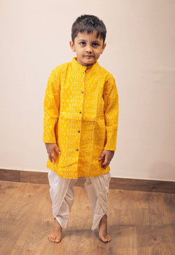 Yellow Bandhani Sherwani