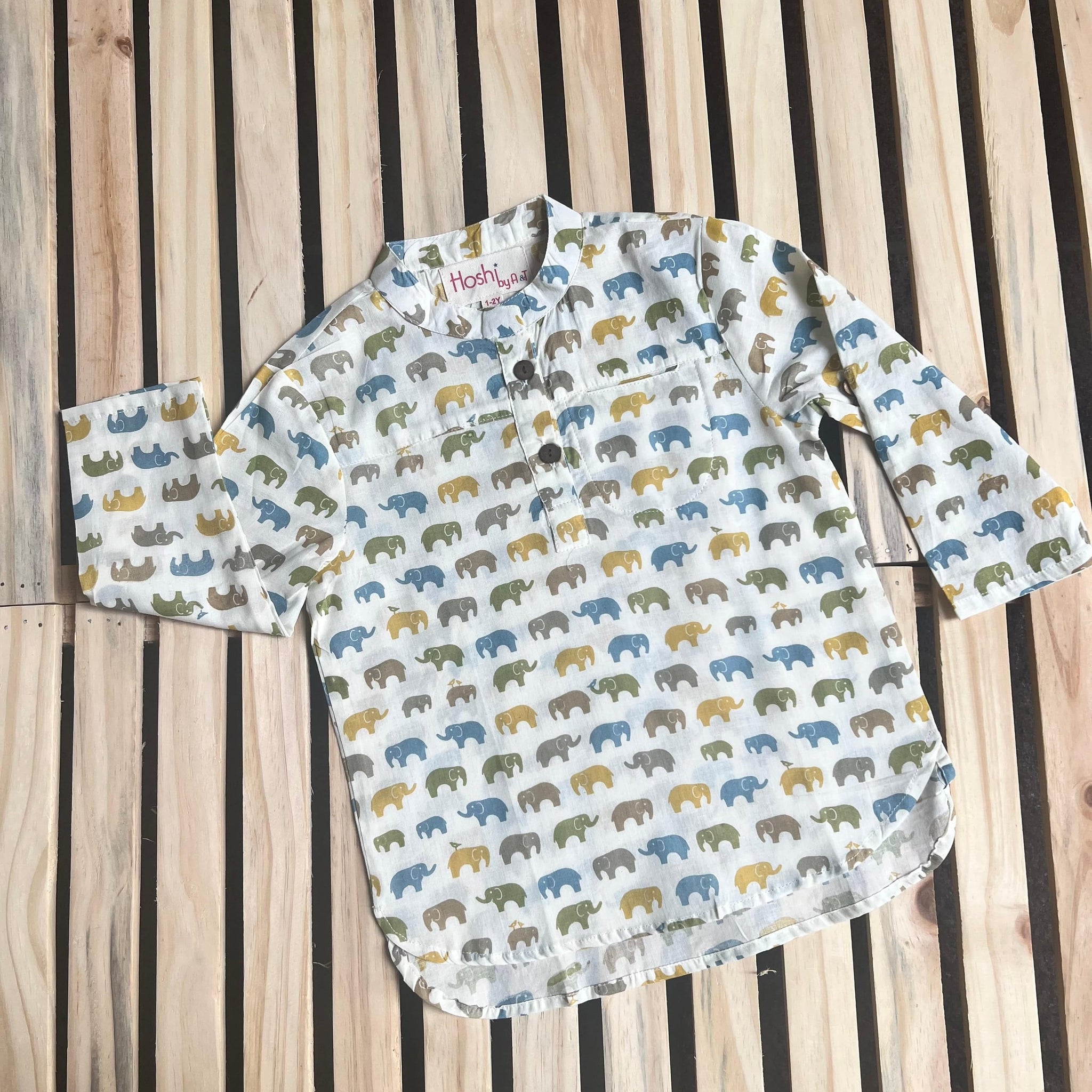 NEELE PEELE HATHI KURTA SHIRT