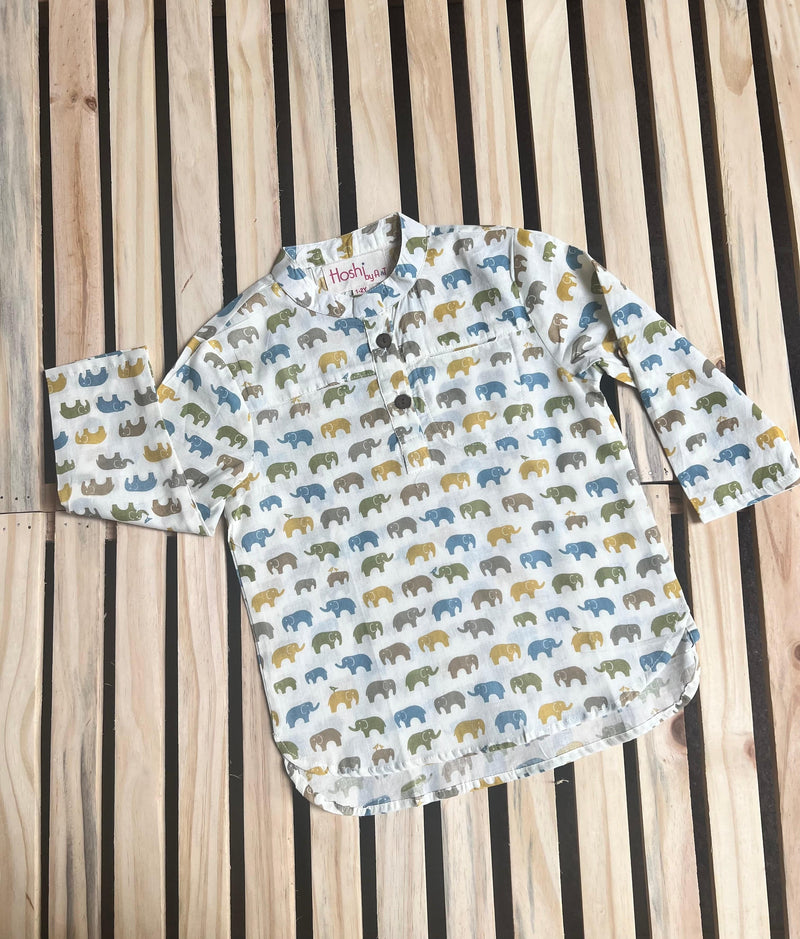 NEELE PEELE HATHI KURTA SHIRT