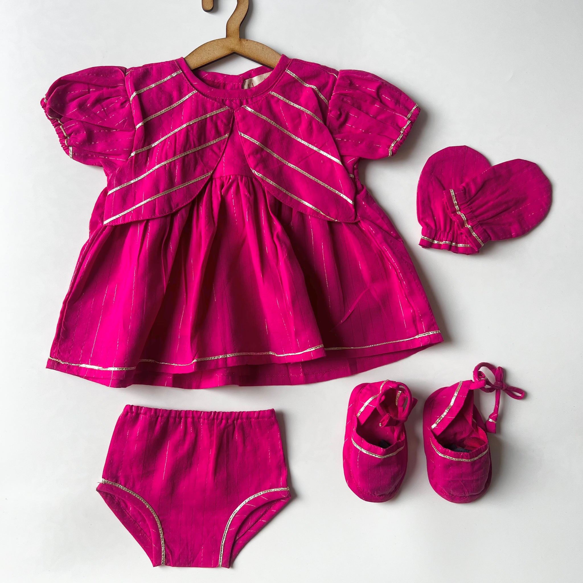 New born Pink Jamna set