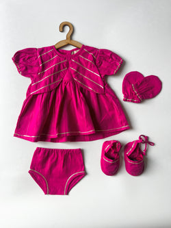 New born Pink Jamna set