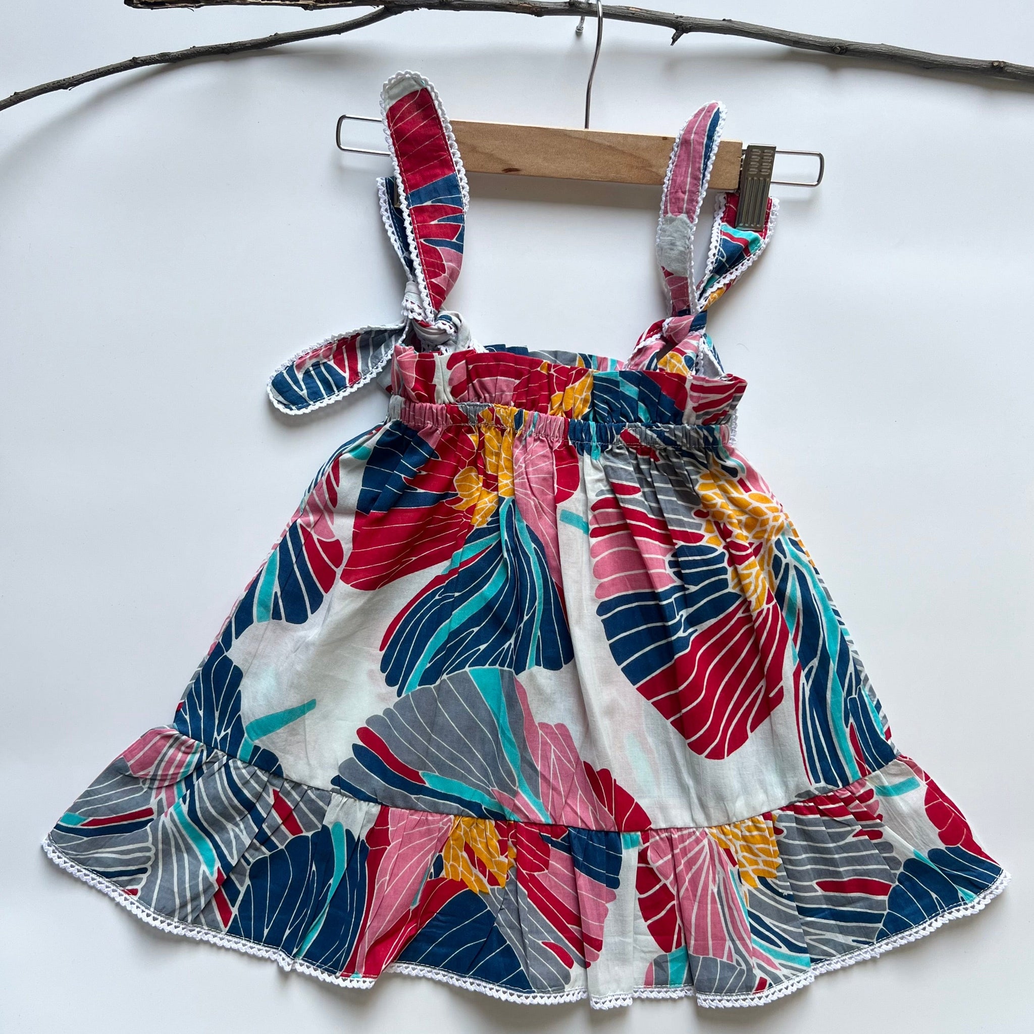 Ruby Navy Floral Pinafore Frock