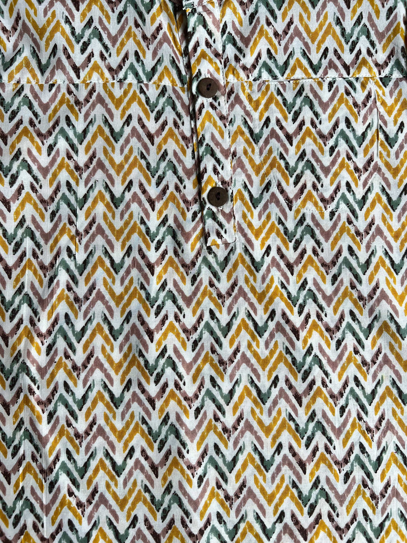 HERRINGBONE KURTA SHIRT