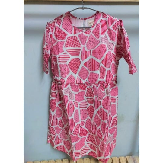 Pink Abstract Maternity Short Dress