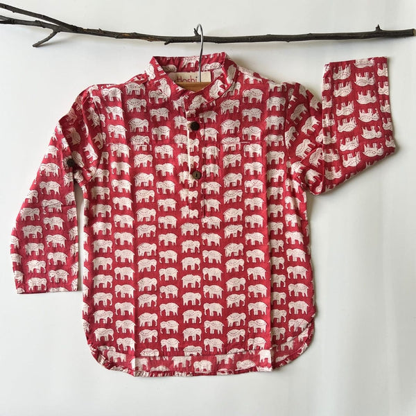 RED ELEPHANT KURTA SHIRT