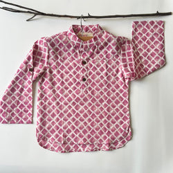 RAZZMIC BERRY DIAMOND KURTA SHIRT